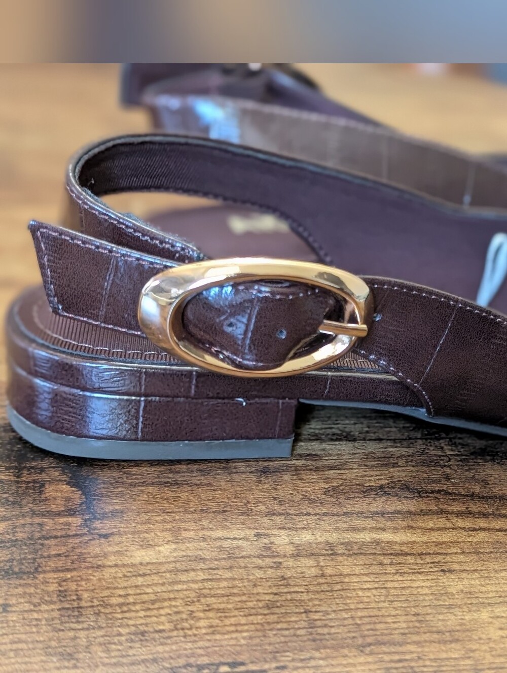 NWT Anne Klein "iflex" Women's Brown Pointed Slingback Flats - Picture 5 of 6